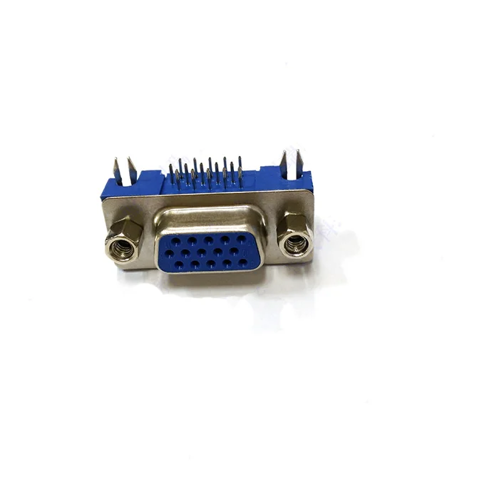 200 шт. DB15 DR15 3 ряда синий параллельный порт 15 Pin D Sub Female Way PCB 90 градусов Разъем