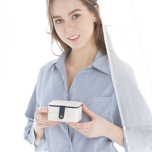 Портативный дорожная коробочка для украшений ювелирных изделий из полиуретана