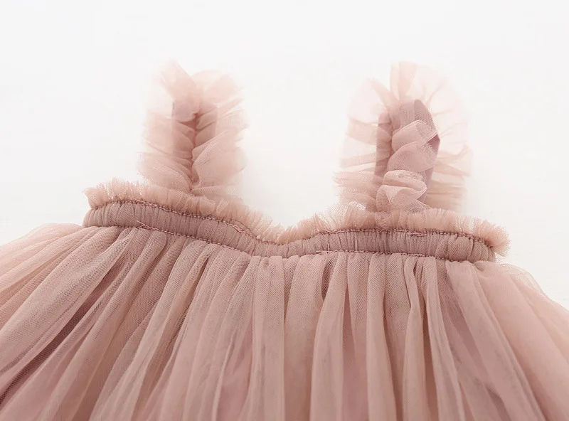 Платье для малышей без рукавов; коллекция года; летняя одежда для девочек; платье принцессы; газовые Вечерние платья на бретельках; милая одежда для маленьких девочек
