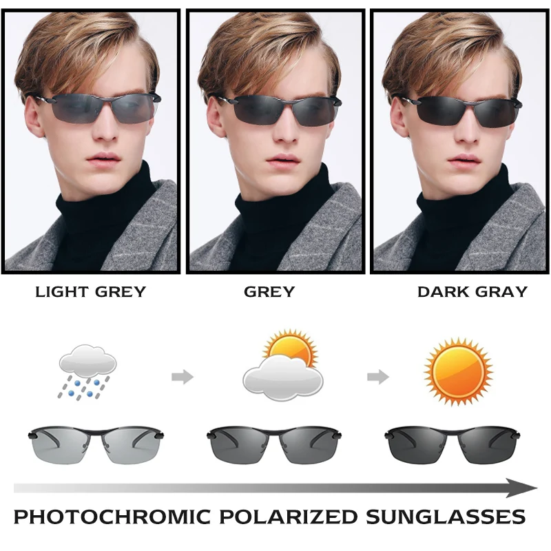 Солнцезащитные очки CoolPandas мужские фотохромные поляризационные антибликовые