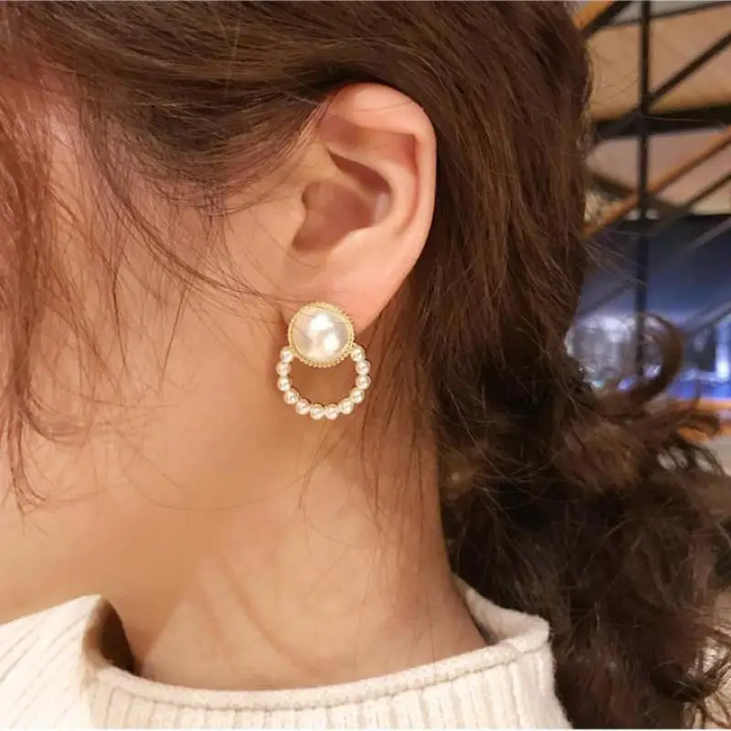 Элегантные и элегантные серьги с подвесками для девушек круглые из сетчатого