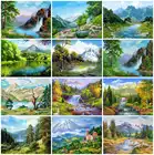 Алмазная живопись AZQSD, вышивка крестиком горы, алмазная вышивка, природный пейзаж, полный квадраткруглая дрель, подарок, домашний декор