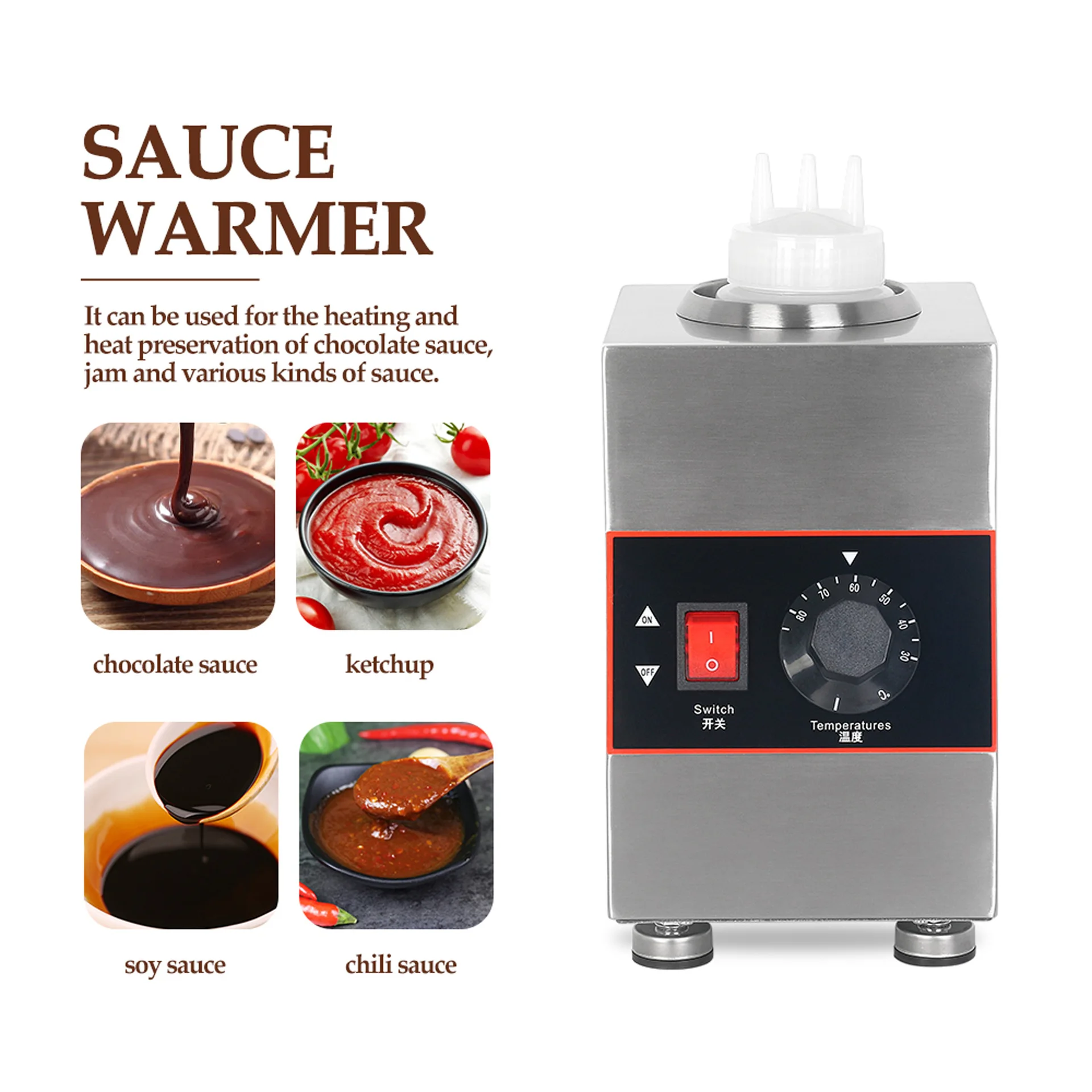 220 В коммерческий подогреватель шоколада соуса Электрический из нержавеющей