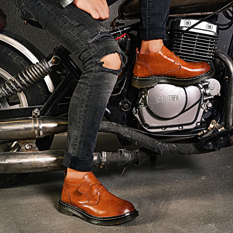 Модные мужские ботильоны со шнуровкой Классические ботинки для инструментов