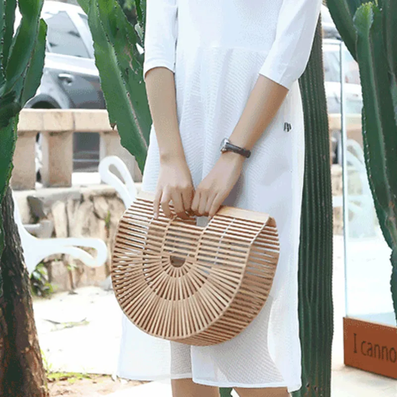 LANMREM 2020 женское повседневное ручное плетение дамские сумочки из бамбука Весна