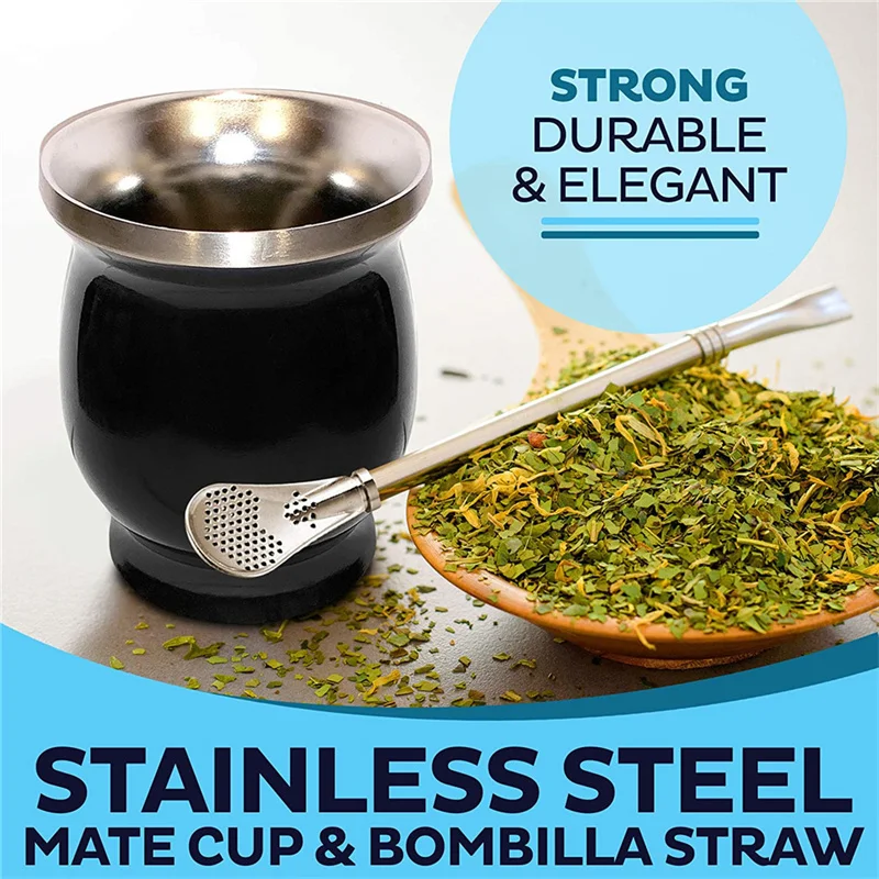 

Набор тыквы Yerba Mate с двойными стенками, чайная чашка из нержавеющей стали Mate и набор Bombilla в комплекте с тыквой Yerba Mate (чашка) с бабочкой
