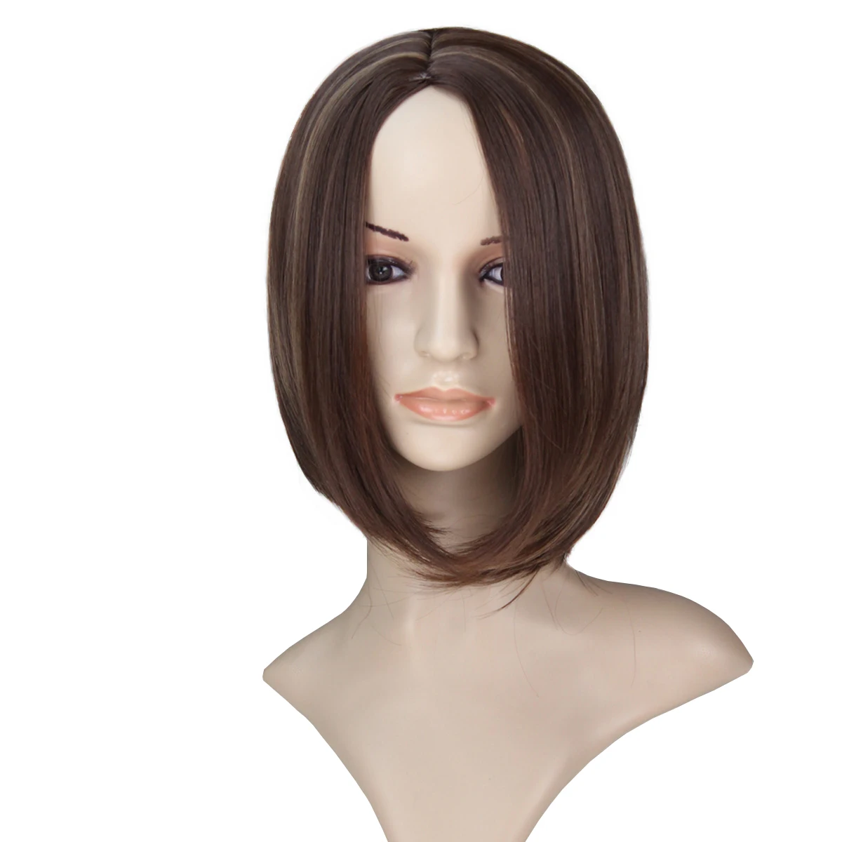 

Miss U Hair Synthetic Short Straight Hair Auburn Brown Blonde Color Women Daily Halloween Party Cosplay Wig