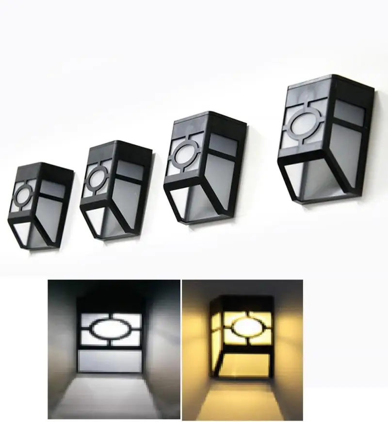 4 шт./лот настенный светильник на солнечной батарее для сада и улицы 2 светодиода