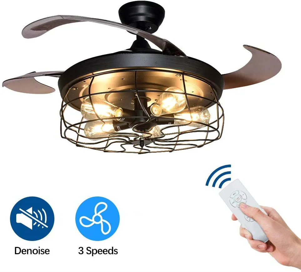 Винтажный потолочный вентилятор с светильник кой люстра 42 дюйма промышленный