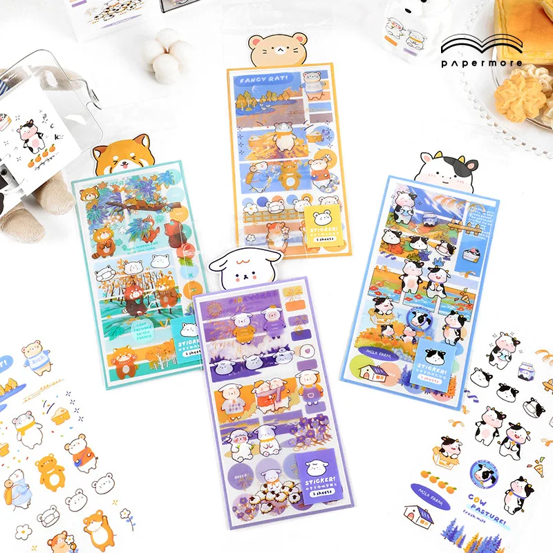 Мультяшные стильные времена милые Мультяшные карманные сердца мягкие конфеты животные креативные наклейки для рук учетная запись своими р...