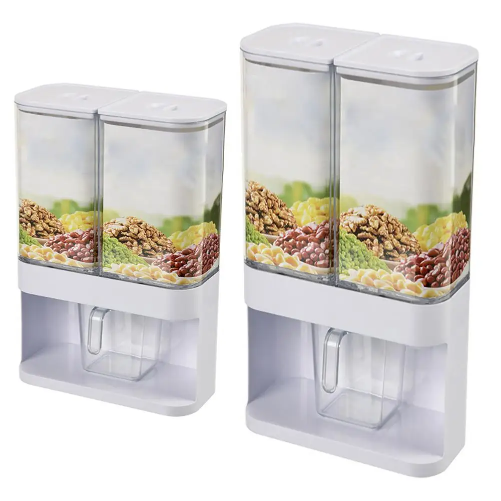 

Rice Dispenser Wall Mounted Grains Storage Bin Dry Food Container Separate Wall-Mounted Grain Storage Tank Grain Storage Box