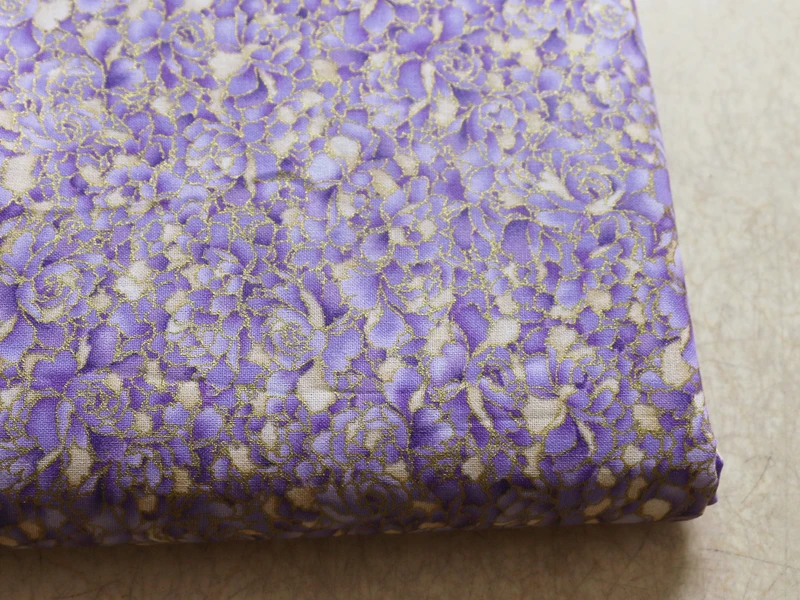 100 см * 110 золото хлопок Ремесло Материал Роза Ткань Хлопок тиснением | Дом и сад