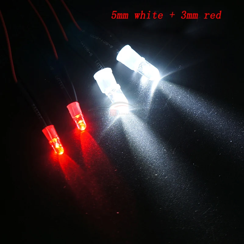 1set RC Model Cars Light Headlamps 5mm 3mm 8mm LED s 6V Power Supply Headlights w/ Cup for 1/10 1/8 DIY | Игрушки и хобби