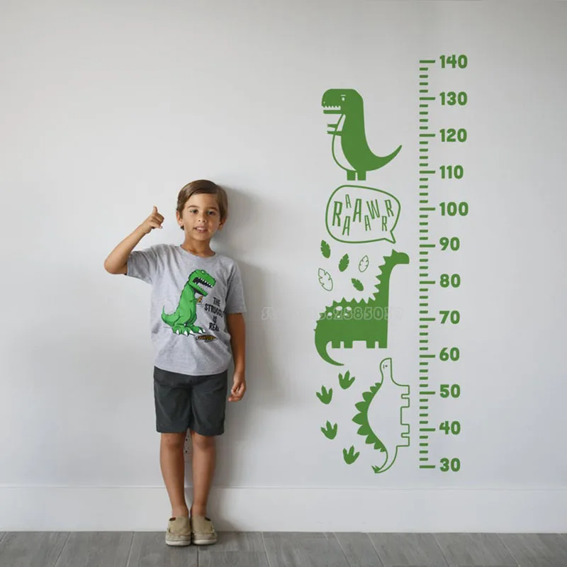 

Cartoon Dinosaur Sticker Height Measure Wallpaper For Kids Rooms Growth Chart Nursery Room DIY Decor Wall Art Modern Decal LL950