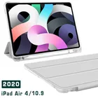 Чехол-книжка для iPad Air 4, 10,9, 2020, кожа, полупрозрачный, с отделением для ручки