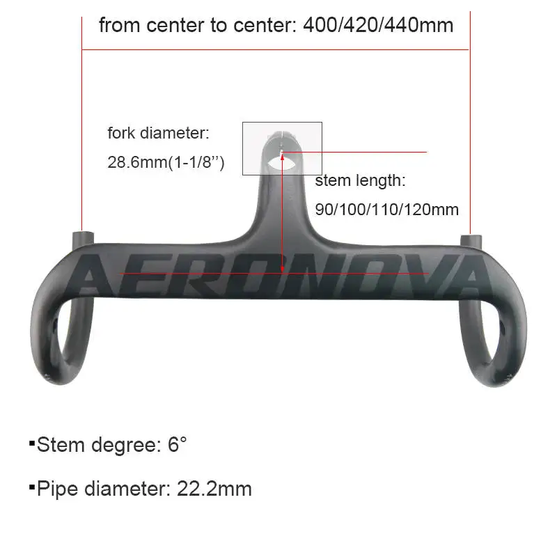 Руль велосипедный из углеродного волокна матовый/глянцевый руль для шоссейного