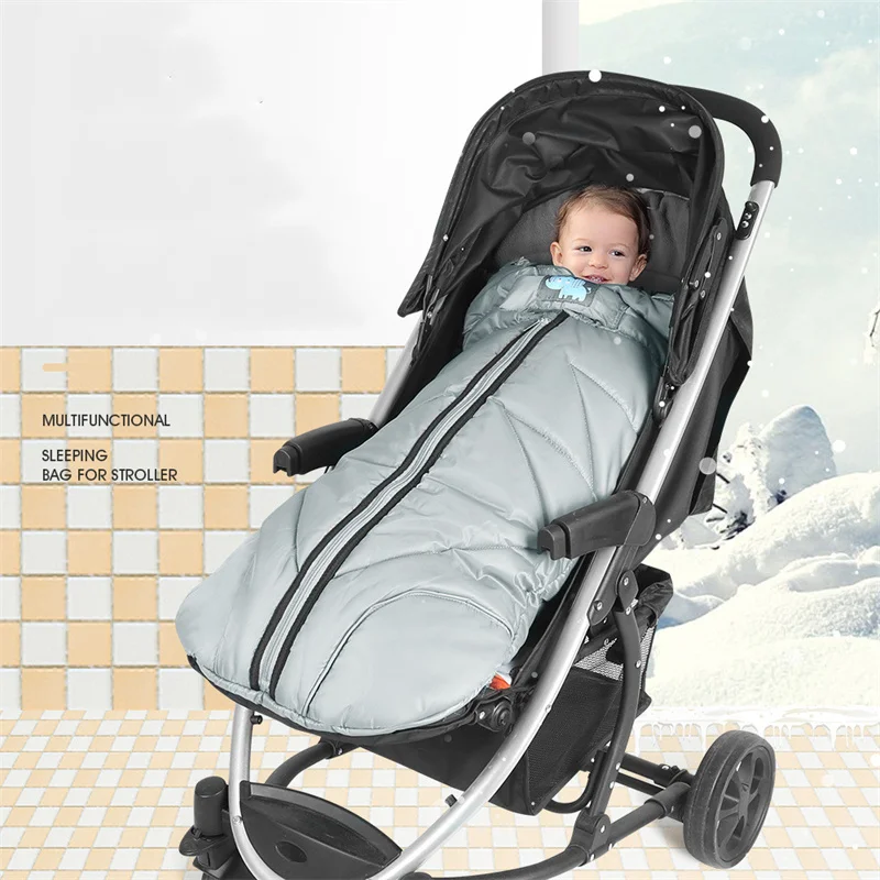

Winter Baby Sleeping Bag Warm Faux Cashmere Thicken Sleep Sack In The Stroller Outdoor Snowproof Infant Swaddling Cocoon