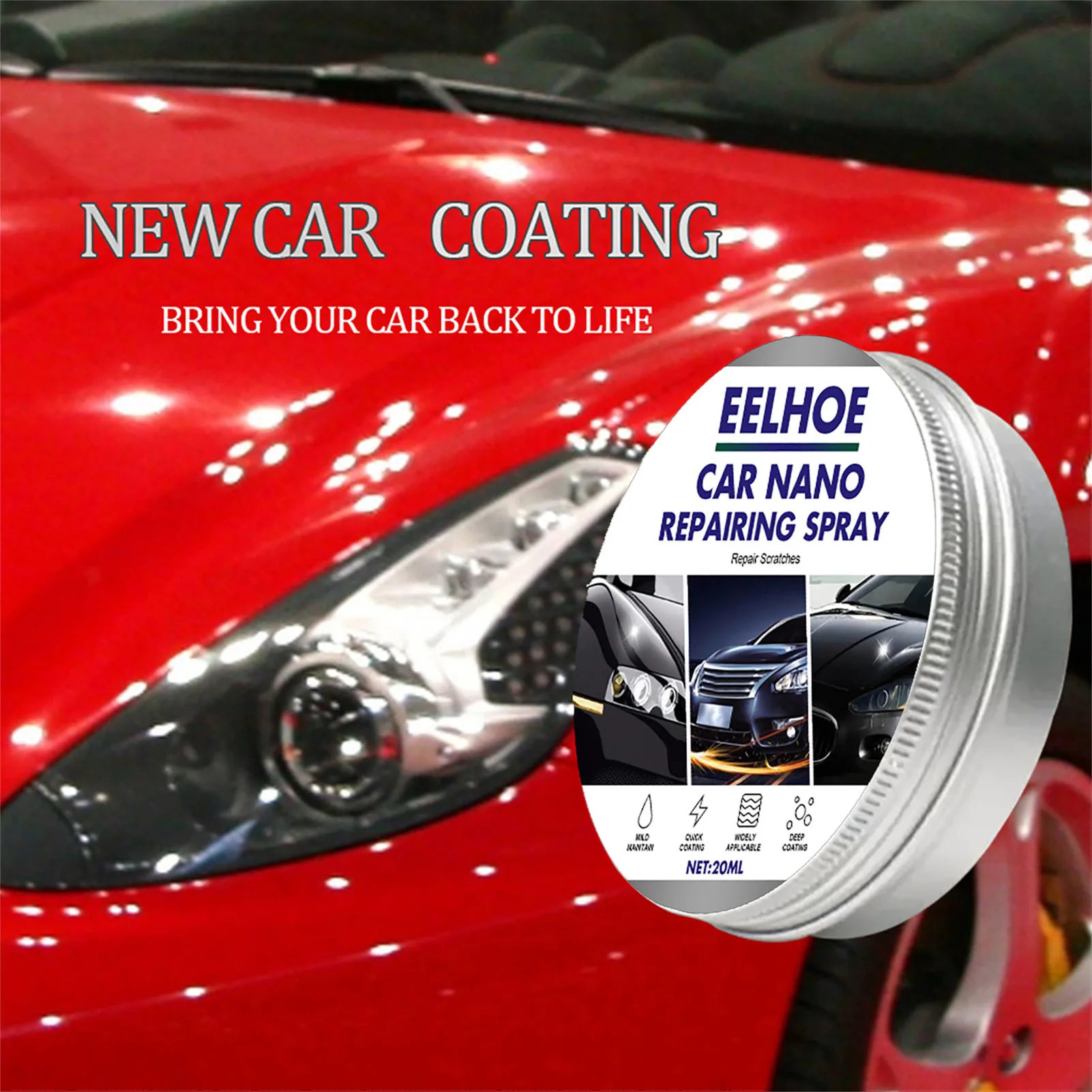 

20ml Car Coating Wax Anti Scratch Car Wax Crystal Plating Wet Glossy Wax Car Polish Cream Scratch Remover Paint Care Car Styling