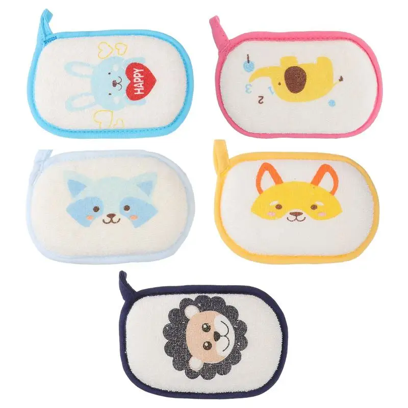 

5PCS Lovely Baby Bath Sponge Infant Shower Sponge Practical Newborn Bath Towel