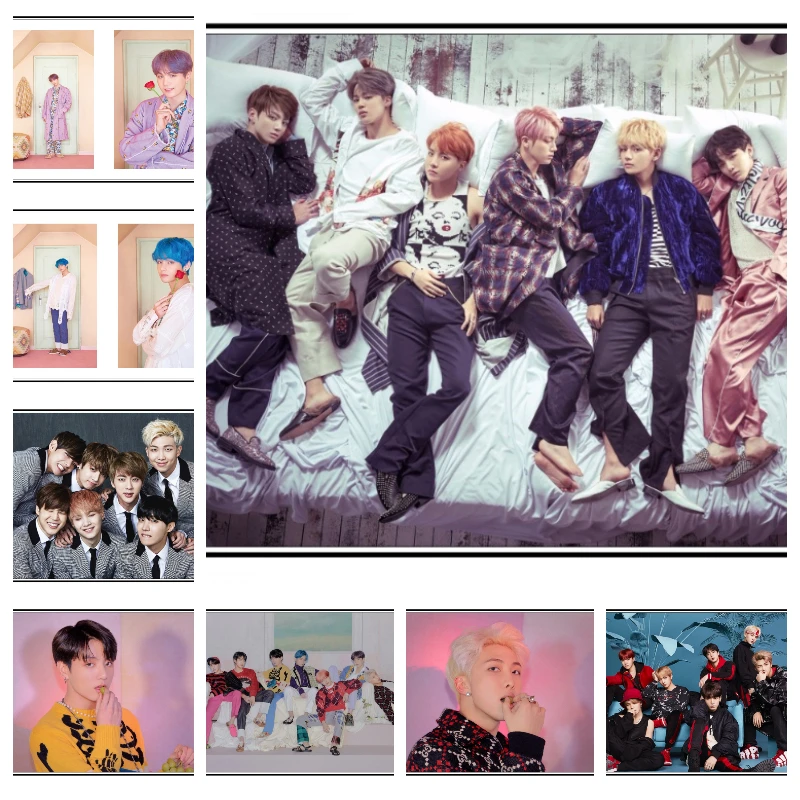 

Canvas Painting Wall Art Prints and Posters Picture South-Korean-Boy-Band-Bts Group Room Decor Pictures for Home Decoration