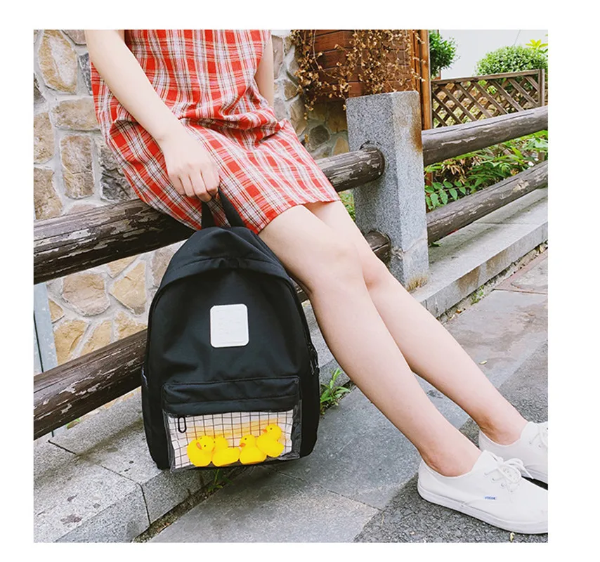 Милый холщовый женский рюкзак прозрачные рюкзаки игрушечная сумка на плечо для