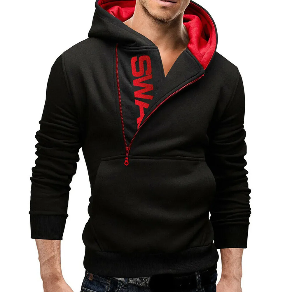Newest Men Winter Warm Hooded Sweatshirt with Pockets Pullover Streetwear Outwear