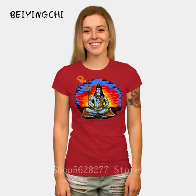Женские футболки с принтом индуий лорд Шива Ом намаха шивая лето 2019 забавные
