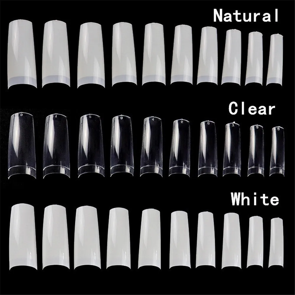 100 шт прозрачный полупастообразный квадратный французский стилет ложный дизайн
