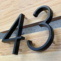 5 inches black house numbers letters door plates floating outdoor address sign plate for yard door plaque number modern mailbox