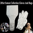 20 шт. одноразовые мешочки и перчатки для сбора семян собак, виниловые смотровые, сбор спермы, искусственное осеменение, клиника домашних животных, собачий