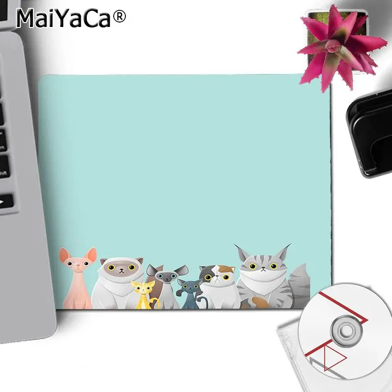 No Lock Edge18x22cm MaiYaCa Новое поступление милые Мультяшные Животные Собака Кошка компьютерные игровые коврики для мыши простой дизайн скоростной коврик для игровой оптической мыши - Цвет: No Lock Edge18x22cm