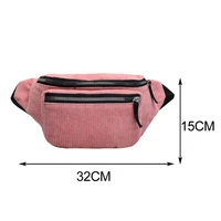 Corduroy Waist Bag Designer Zipper Chest Bag Sport Travel Fanny Pack Girl Waist Belt Bags Fashion Phone Waist Pack For Women