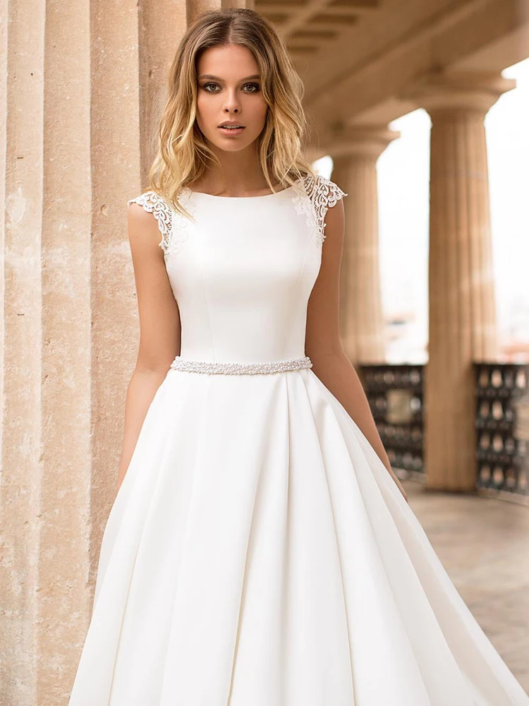 

BAZIIINGAAA Simple Wedding Dress Lace Little Beading Strapless Dress Luxury Wedding Gowns Bridal Can Be Washed Bride Dresses