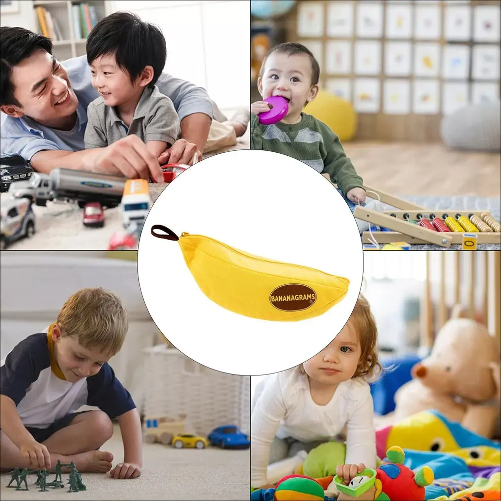 

Banana Crossword Game Educational Game Scrabble Family Fun Game Banana Word Play Board Game Letter Tile