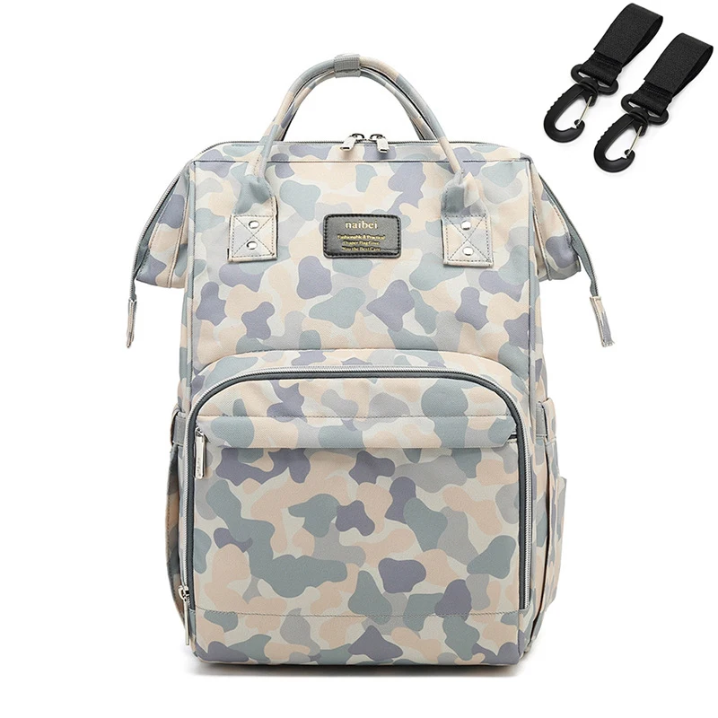 Camouflage Модная сумка для подгузников для мам, большая сумка для кормления, рюкзак для путешествий, дизайнерская сумка для коляски, Детская сумка, уход за ребенком, подгузник - Цвет: Camouflage
