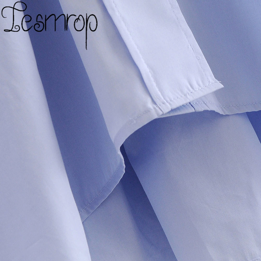 

LESMROP 2021 ZA Women Summer Single Pocket Long Sleeve Blue Shirt Femme Tops Ladies Blouse Fashion Blusas Casual Tees LP61ST0906