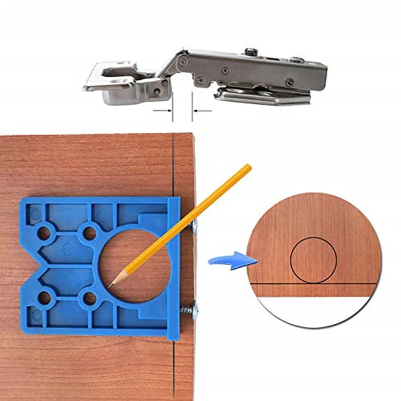 Wood Jig 35mm Hinge Hole Saw For Furniture Door Cabinet Installation Pocket Tool Carpentry Blue | Инструменты
