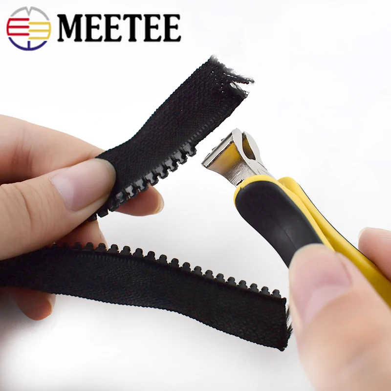 

Meetee 1pc Zipper Pincers Stainless Steel Clamp Tooth Coded Resin Zips Tail Tooths Slot Pliers Tool DIY Install Modify Accessory