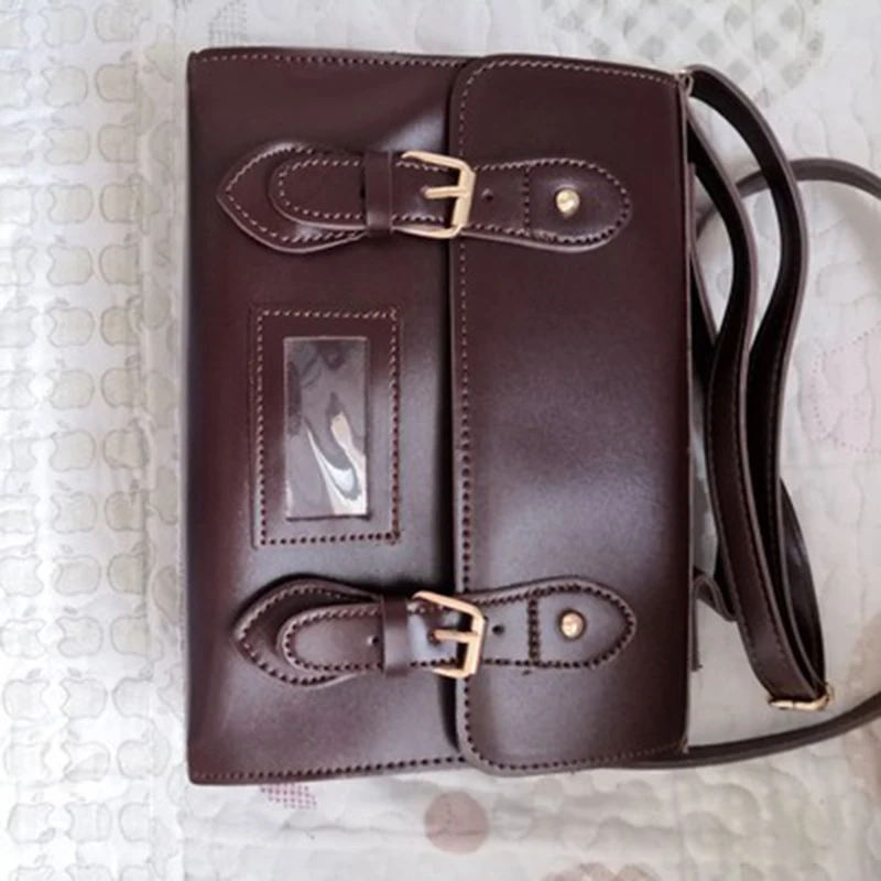 

[BXX] Women New Branded Brown Messenger Cambridge Bag Handbag PU Leather All-match Crossbody Shoulder Bag Fashion 2021 GF0092
