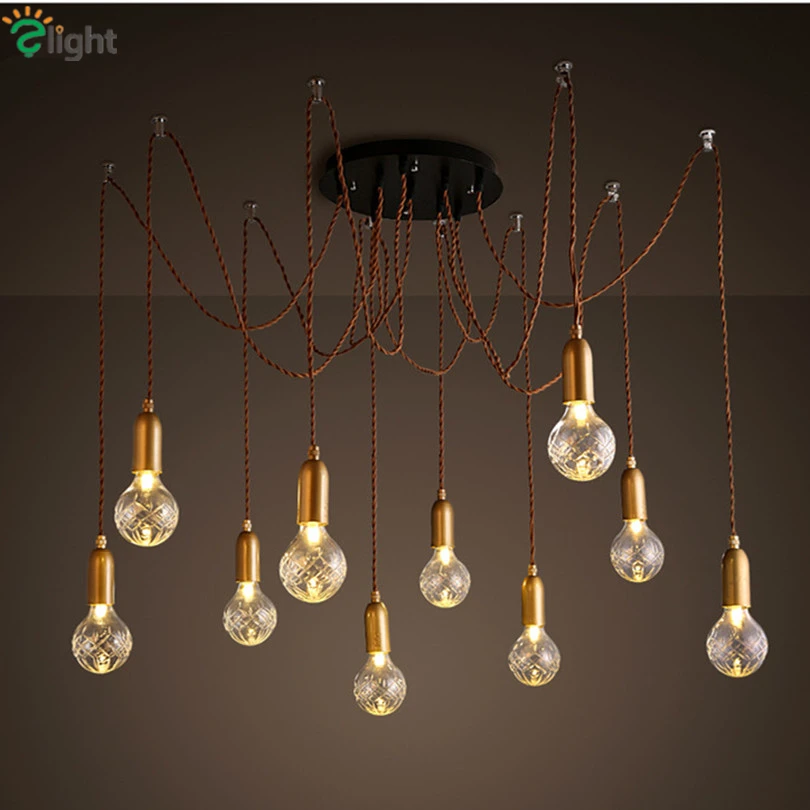 Современные DIY Стекло светодиодный подвесной светильник с золотой Led подвесная