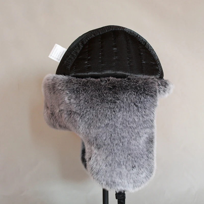 

Men Women Russian Winter Bomber Hat Ushanka with Ear Flaps Faux Fur Trapper Hat Earflaps Warm Cap for Snow