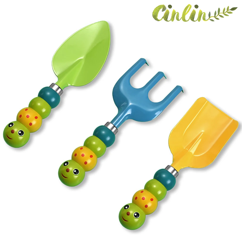 

Children Kids Garden & Sandy beach Tools Cartoons Watering Can Gardening Shovel Rake Toys Learning Puzzle Toys Gifts For Boy