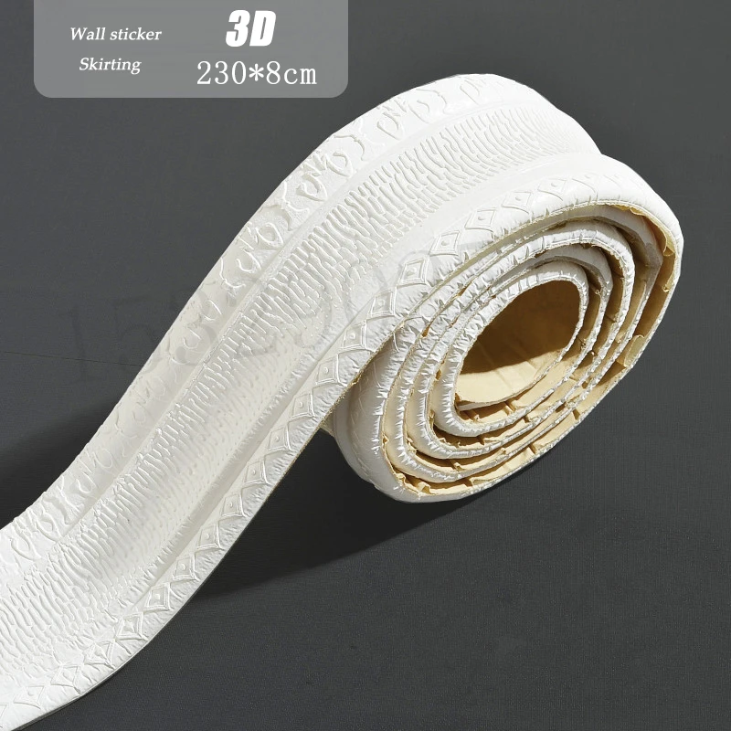 

Водостойкая самоклеящаяся наклейка из пены плинтус, для стен 3D рельефная Талия пол угловая линия Плинтус наклейка s обои
