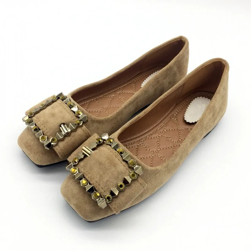 2020 женские туфли на плоской подошве Женские тонкие без шнуровки с квадратным