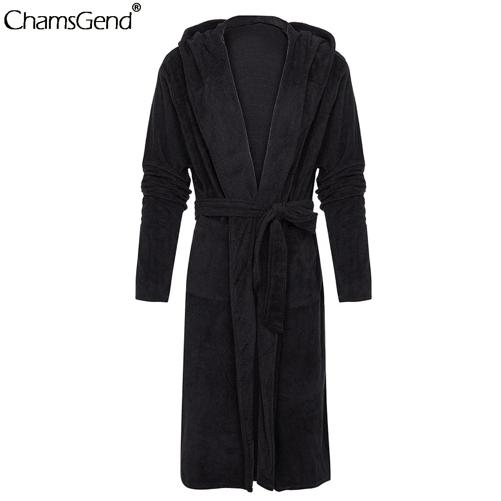 Размеры CHAMSGEND, S-5XL Домашняя одежда, халат для мужчин, зимний удлиненный плюшевый халат с шалью, мужской Халат с длинными рукавами, пальто, пижама# 4z