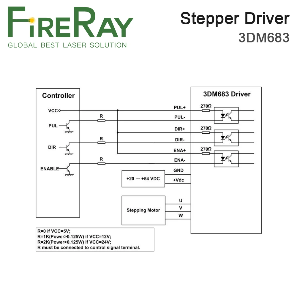 FireRay Leadshine 3 фазы шагового драйвер 3DM683 с 57 серийный Драйвер Шагового