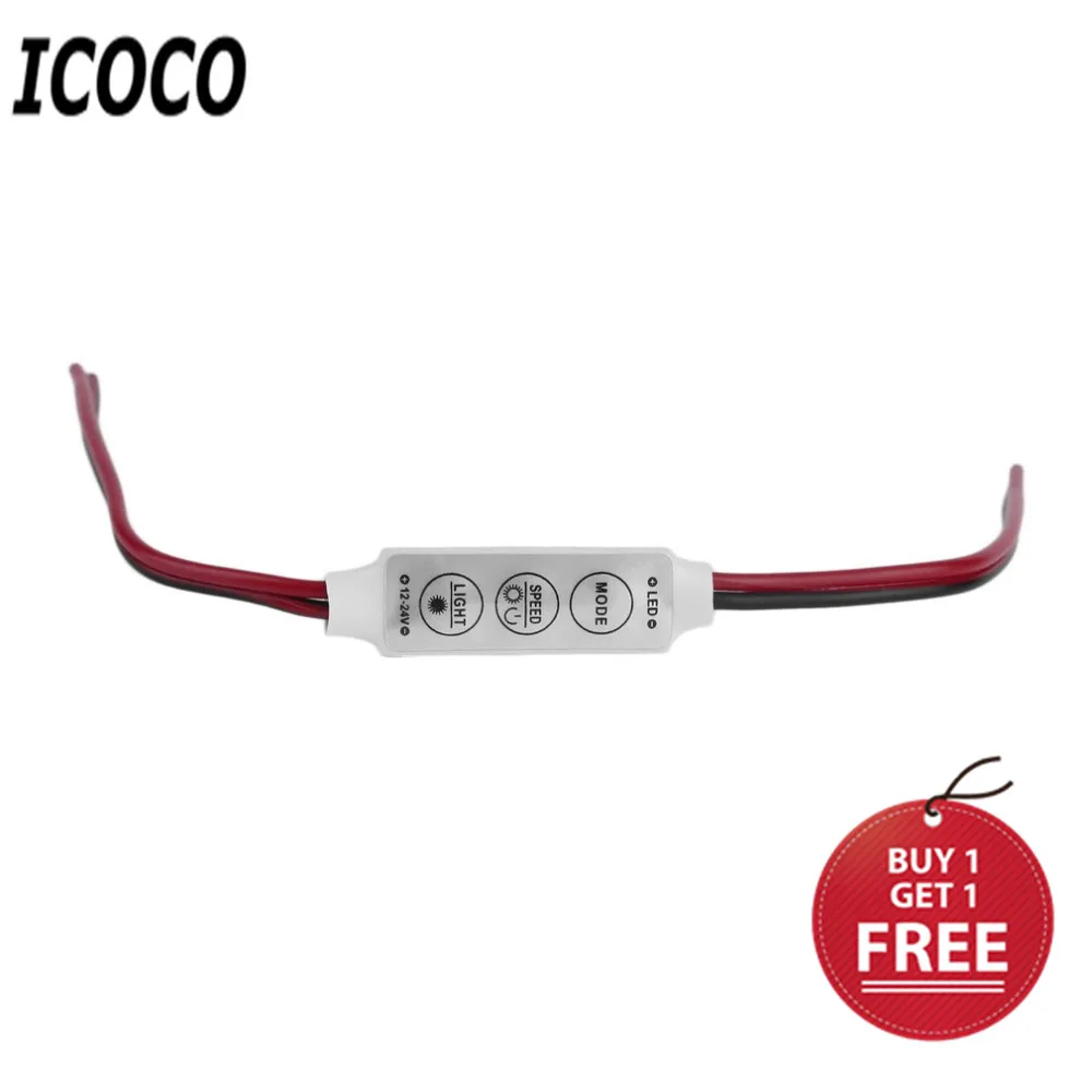 ICOCO Топ продажа мини RGB контроллер диммер переключатель для 5050 3528 SMD светодиодный