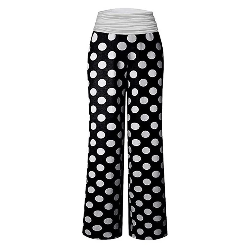 

Mazefeng New Summer Wide Leg Pants For Women Casual Elastic High Waist Fashion Loose Long Pants Trousers Femme Patchwork