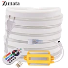 220В RGB Светодиодная лента Гибкая светодиодная неоновая трубка знак 5050 60LEDм неоновая веревка водонепроницаемый неоновый светильник с 1500 Вт ИК-контроль для украшения