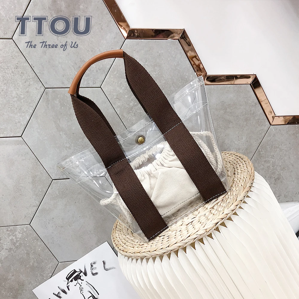 

Новые летние прозрачные женские сумки через плечо из ПВХ, Женские однотонные повседневные сумки-мессенджеры через плечо, дорожные пляжные ...